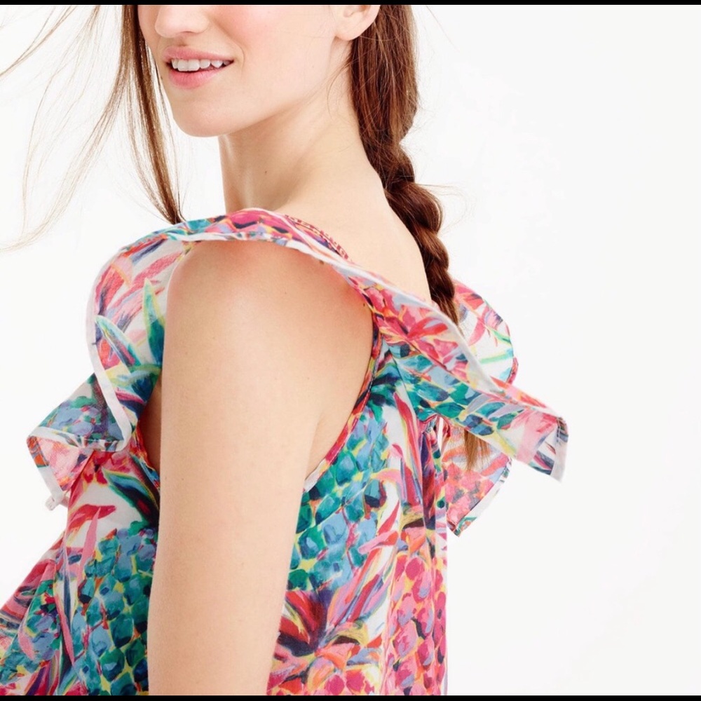 JCREW - Ruffle Top / Ratti Pineapple / 0 - Picture 8 of 8